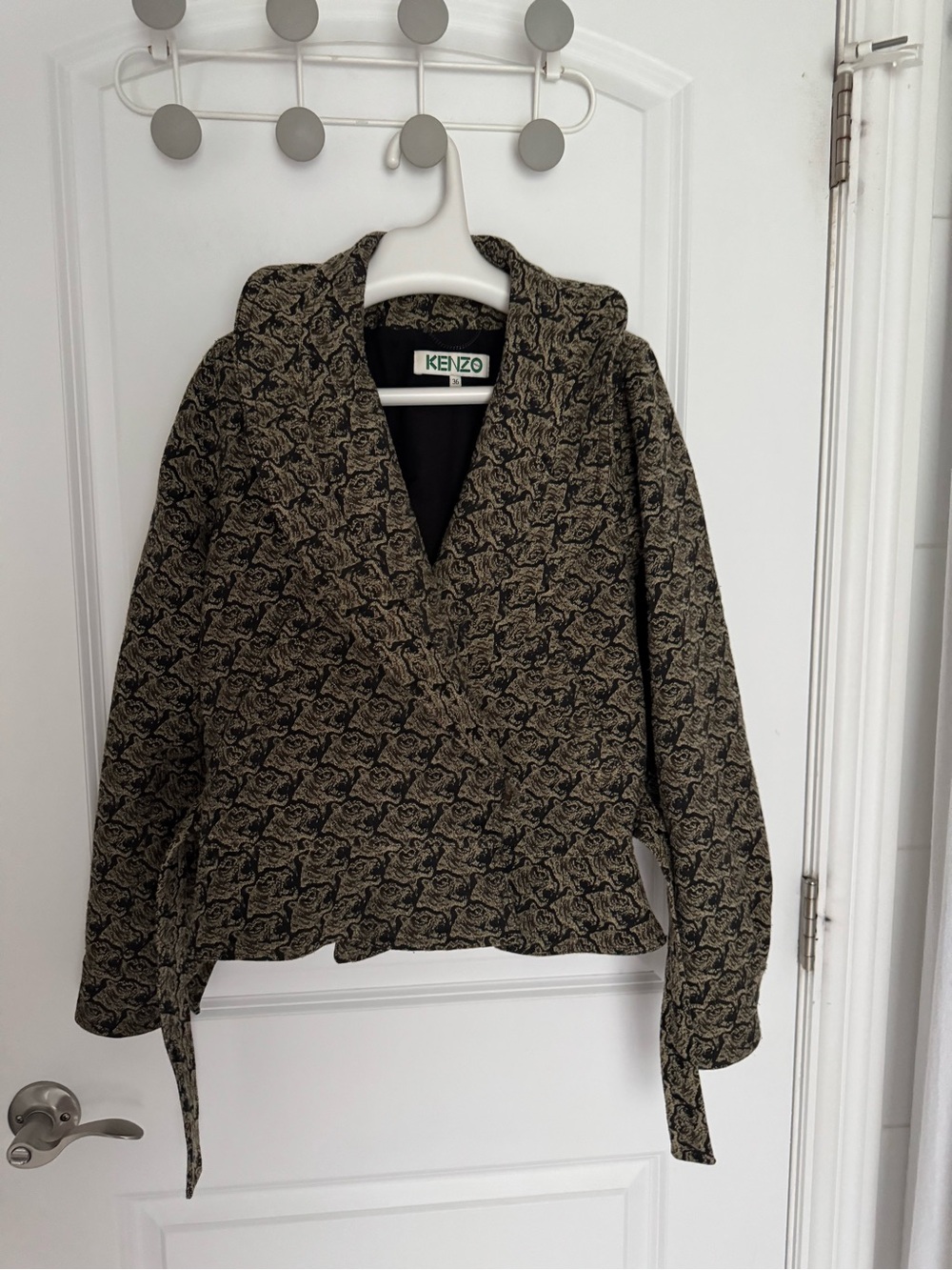 Vintage Kenzo jacquard wrap jacket size 36